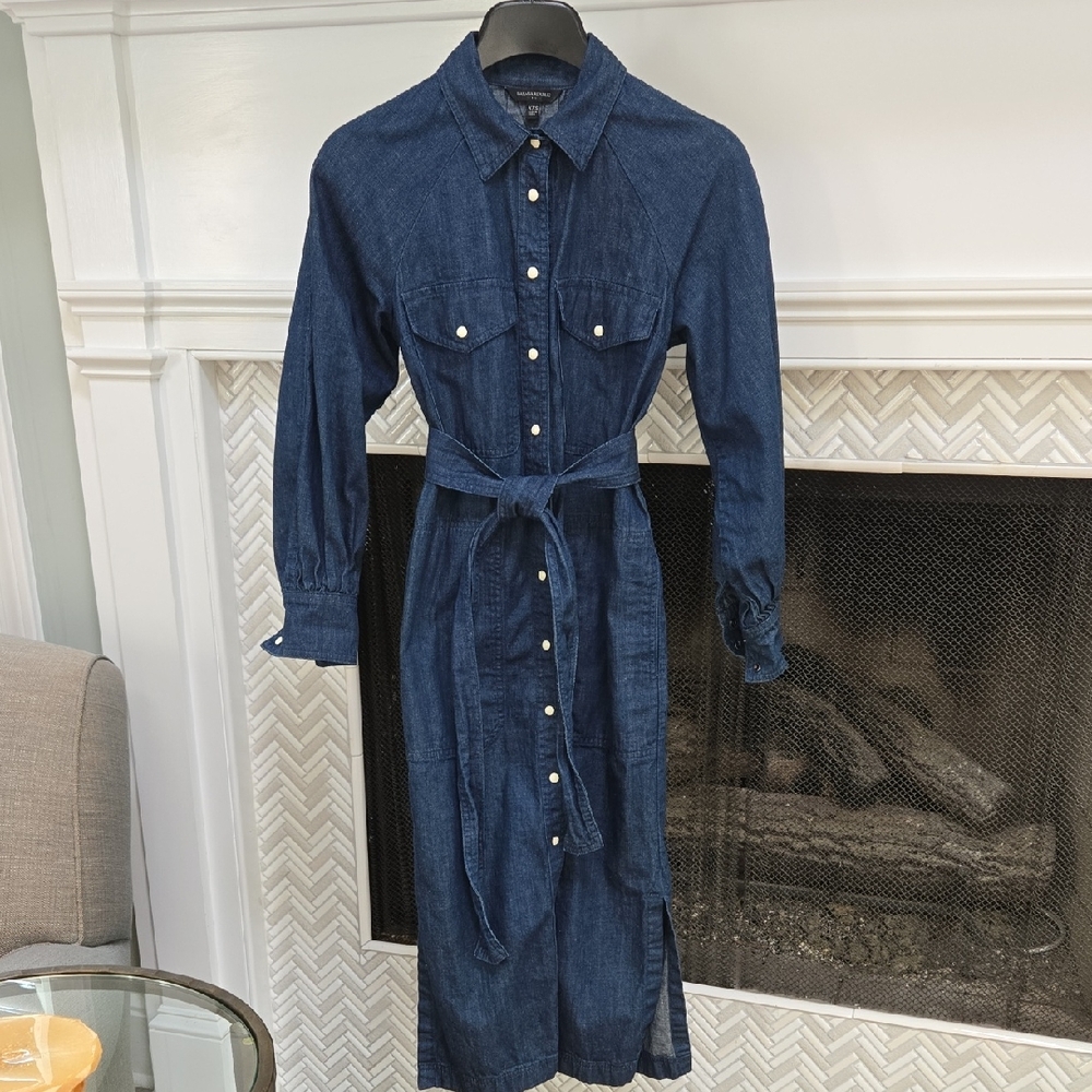 Banana Republic XXS Dark Blue Long Sleeve Dress